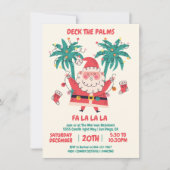 ドードルトロピカルサンタデッキザパームズクリスマス 招待状 (正面)