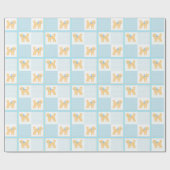 ドードルドッグイエローブルーベビーシャワーかわいいおもしろい ラッピングペーパー (フラット)