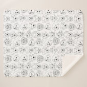 ドードルドッグズオールオーバープリント線スケッチ シェルパブランケット (正面(横))