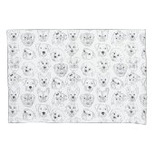 ドードルドッグズオールオーバープリント線スケッチ 枕カバー (正面)