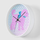 ドードルドッグベビーヤングガール 壁時計 (傾斜)