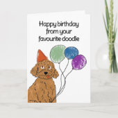 ドードルドッグ誕生日カード カード (正面)