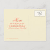 ドードルハートと鳥の幸せな母親の日はがき インビテーションポストカード (裏面)