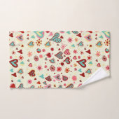 ドードルハートパターン バスタオルセット (ハンドタオル)