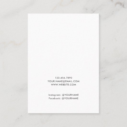 ドードルハートホワイトジュエリーイヤリングディスプレイカード 名刺 (裏面)