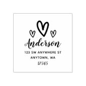 ドードルハート差出人住所 パーソナライズされた ラバースタンプ (インプリント)