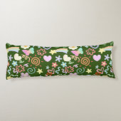 ドードルパターンパステルシェードDグリーンBG ボディピロー (裏面)