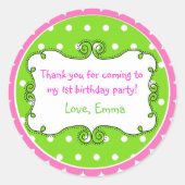 ドードルパーソナライズされたフレームステッカー ラウンドシール (正面)