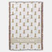 ドードルパーソナライズされた（赤アプリコットゴールデン） スローブランケット (正面縦)