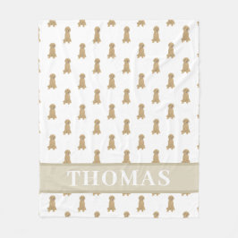 ドードルパーソナライズされた（赤アプリコットゴールデン） フリースブランケット