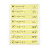 ドードルビーベイビーシャワーイエロー ラップアラウンドラベル (シート)