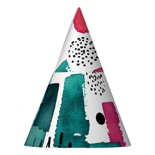 ドードルピンクと緑の水の色のライン。 パーティーハット (左)