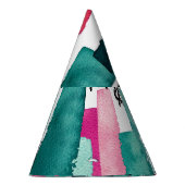 ドードルピンクと緑の水の色のライン。 パーティーハット (右)