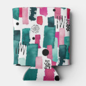 ドードルピンクと緑の水の色のライン。 缶クーラー (裏面)