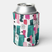 ドードルピンクと緑の水の色のライン。 缶クーラー (缶裏面)