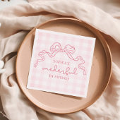 ドードルピンクボウ赤ちゃん女の子1st誕生日 スタンダードカクテルナプキン