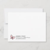 ドードルピンク蝶モノグラお洒落ム ノートカード (正面)