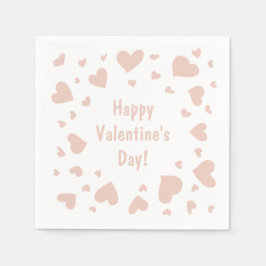 ドードルピーチハートバレンタインデー スタンダードカクテルナプキン