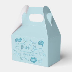 ドードルファンキー卒業式パーティーブルー フェイバーボックス