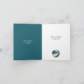 ドードルフェザーティール(緑がかった色)バスケットボールの女の子の誕生日 カード (内部)