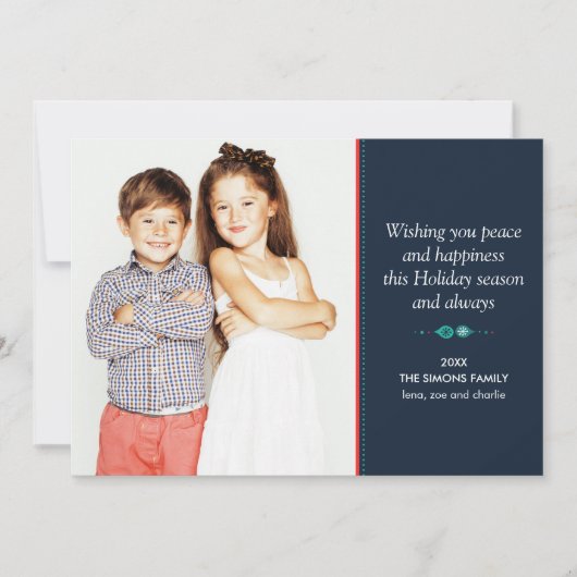 ドードルフェスティバルスカンジナビアフォークアートホリデーフォト カード (正面)