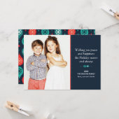 ドードルフェスティバルスカンジナビアフォークアートホリデーフォト カード (正面/裏面インサイチュ)