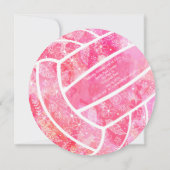 ドードルフラワーパイズピンクのバレーボールパーティー 招待状 (裏面)