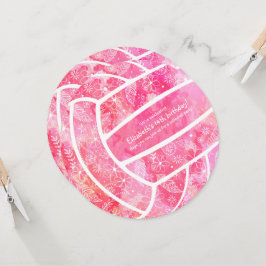 ドードルフラワーパイズピンクのバレーボールパーティー 招待状