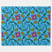 ドードルフラワーブランケット フリースブランケット (正面(横))