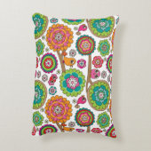 ドードルフラワー背景パターン アクセントクッション (裏面(縦))