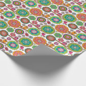 ドードルフラワー背景パターン ラッピングペーパー (角)