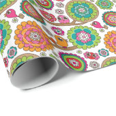 ドードルフラワー背景パターン ラッピングペーパー (ロールコーナー)