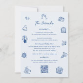 ドードルフランスのブお洒落ルの結婚詳細カード 招待状 (正面)