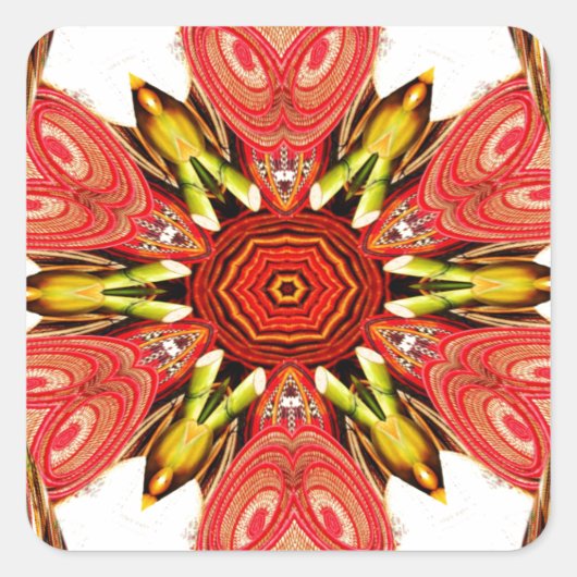 ドードルフローラアートプリント スクエアシール (正面)