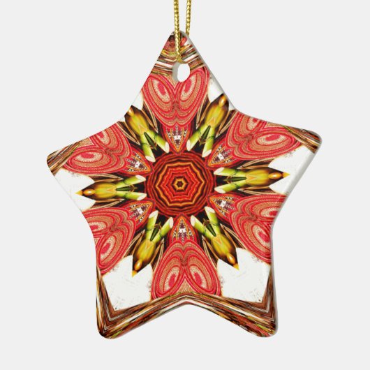 ドードルフローラアートプリント セラミックオーナメント (左)