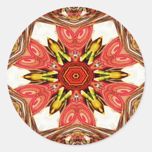 ドードルフローラアートプリント ラウンドシール (正面)