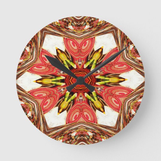 ドードルフローラアートプリント ラウンド壁時計 (正面)