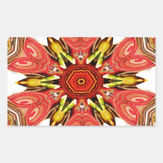 ドードルフローラアートプリント 長方形シール (正面)