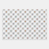 ドードルフローライエローブルーボーお尻パターモダンン ラッピングペーパーシート (正面)