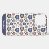 ドードルフローラサーフェスパターパーソナライズされたン名 iPhoneケース (裏面横)