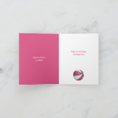 ドードルフローラピンク白ガーリーバスケットボール誕生日 カード (内部)