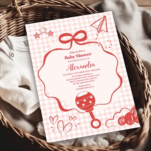 ドードルブルンチボウボウバビーブシャワー 招待状