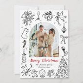 ドードルホリデーカード写真クリスマスカー予測できなド シーズンカード (正面)