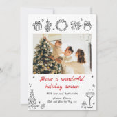 ドードルホリデーカード写真クリスマスカー予測できなド シーズンカード (裏面)