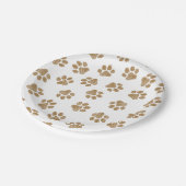 ドードルポーズ、ドッグポーズ、オレンジ色の金ゴールドポーズ ペーパープレート (アングル)