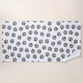 ドードルポーズ、ドッグポーズ、ブラックポーズ ビーチタオル (正面)