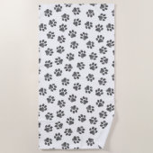 ドードルポーズ、ドッグポーズ、ブラックポーズ ビーチタオル (正面)