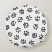 ドードルポーズ、ドッグポーズ、ブラックポーズ ラウンドクッション (裏面)