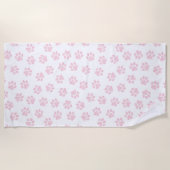 ドードルポーズ、ドッグポーズ、ベビーピンクポーズ ビーチタオル (正面)