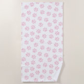 ドードルポーズ、ドッグポーズ、ベビーピンクポーズ ビーチタオル (正面)